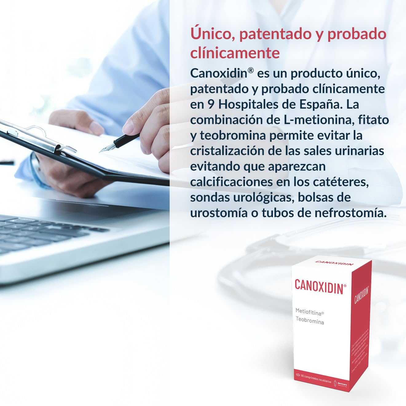 Canoxidin - Complemento Alimenticio - Para catéter y sonda urológica sin complicaciones - Disminuye el pH Urinario - Patentado - 90 comprimidos
