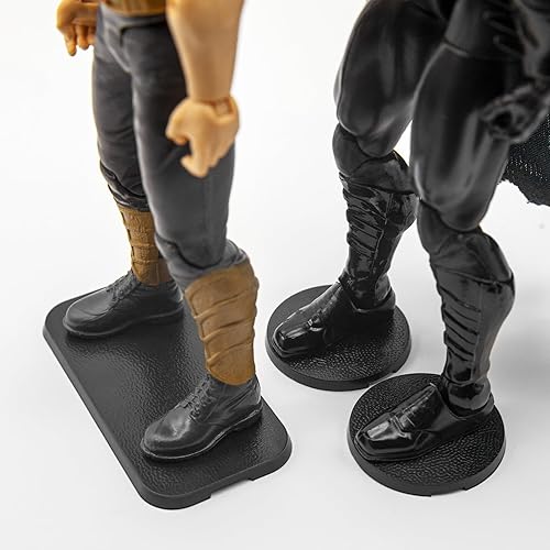 EBCO - Juego de 50 bases de soporte de plástico negro de 1.260 in para la mayoría de figuras de acción de 6 pulgadas como Marvel Legends DC Gi