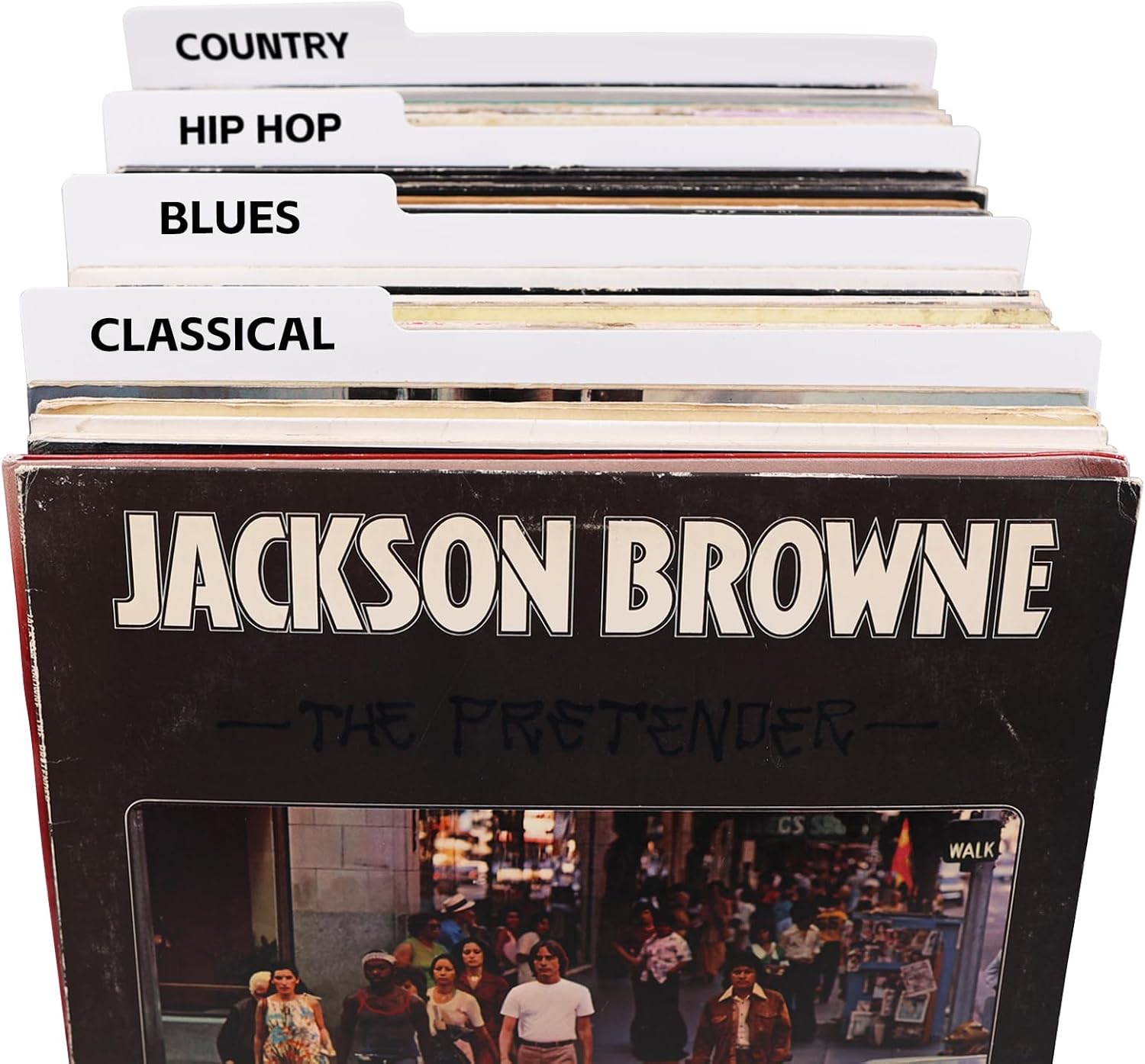30 pcs Vinyl Record Dividers 12.9 Inches White Double-Side Plastic Record Organizer for Album Crate and Vinyl DVD Record Organization, Reusable Index Card Dividers