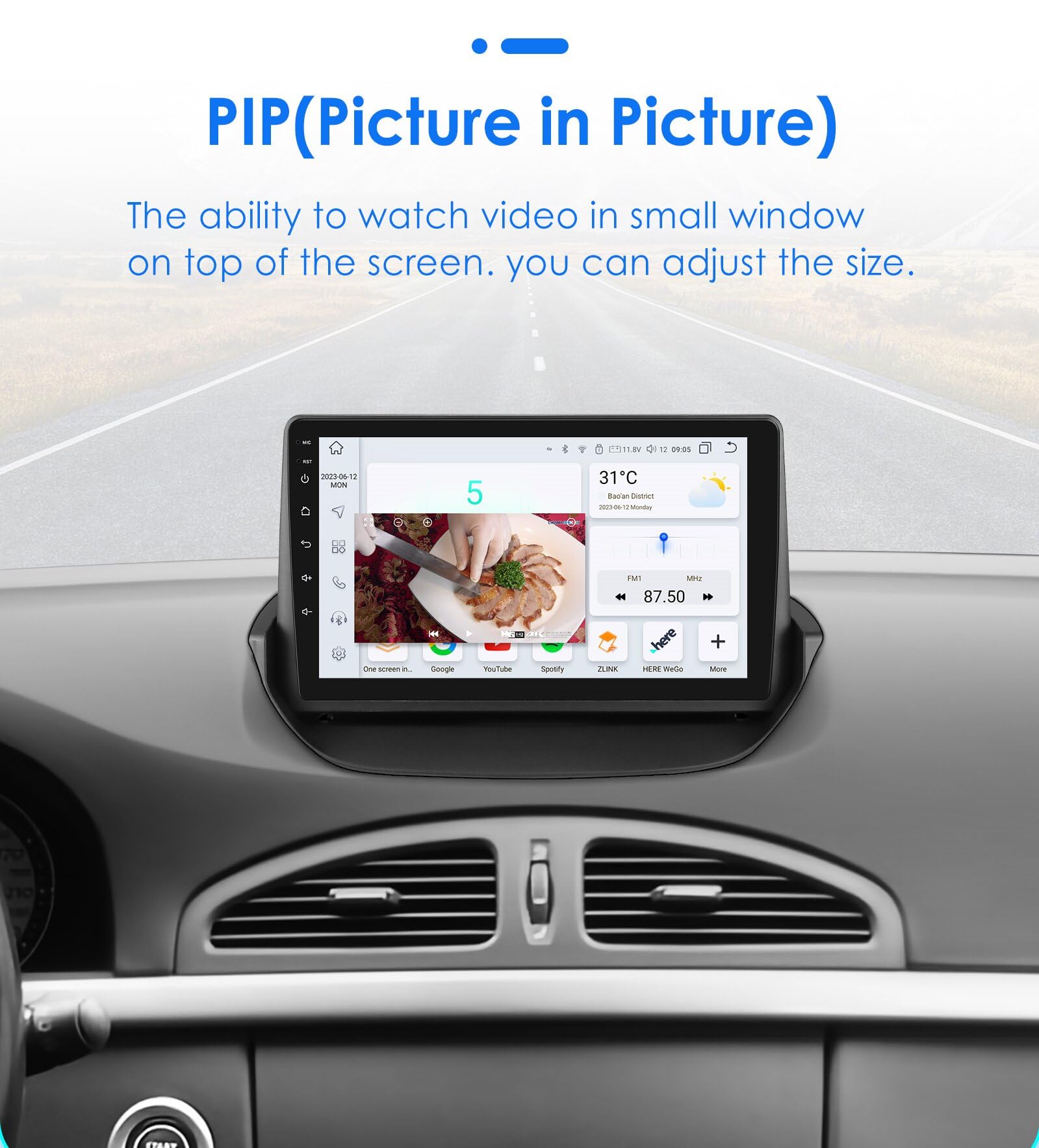 Ossuret Autoradio Android 14 pour Renault Laguna 2 (2001-2007), 8 cœurs 6G+64G GPS Navi 9" QLED Écran Tactile avec CarPlay sans Fil Android Auto Bluetooth WiFi 4G LTE DSP Mirror Link FM/AM (modèle B)