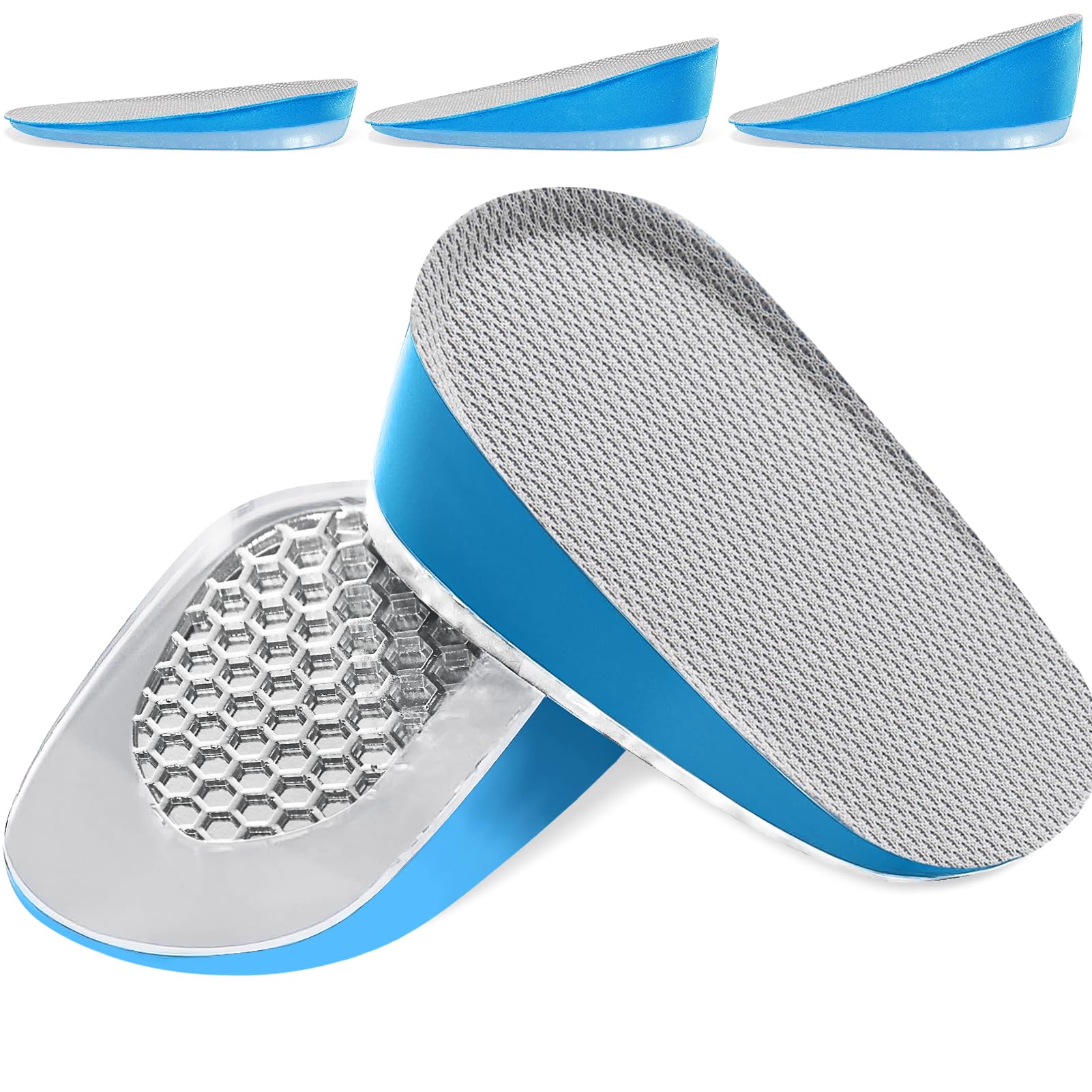 Ailaka Gel Height Increase Insoles, Shock Absorption Heel Cushion Pads, Height Lift Shoes Inserts for Men & Women