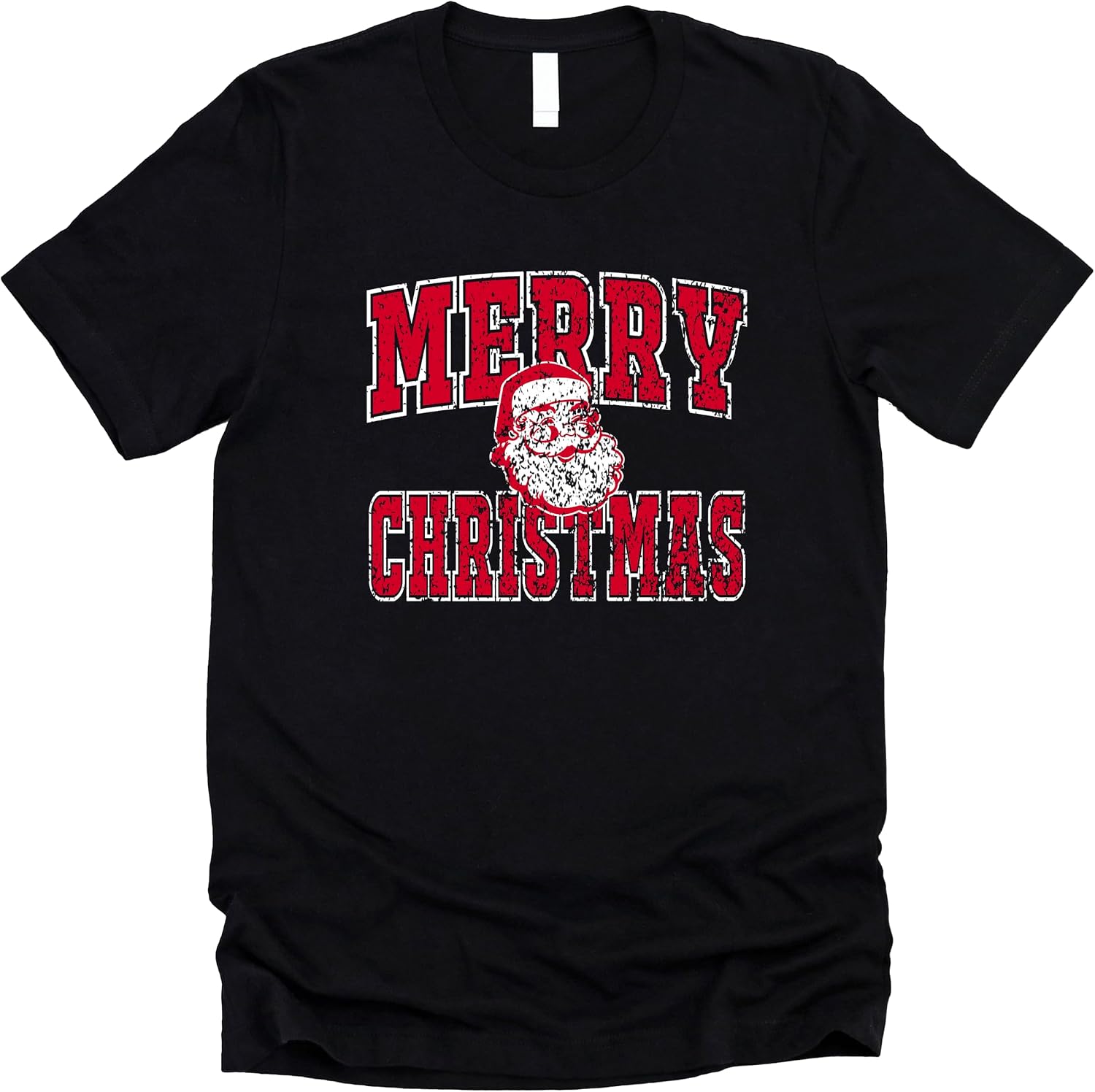 Retro Merry Christmas Unisex Shirt for Women and Men Vintage Inspired Distressed Santa Tee