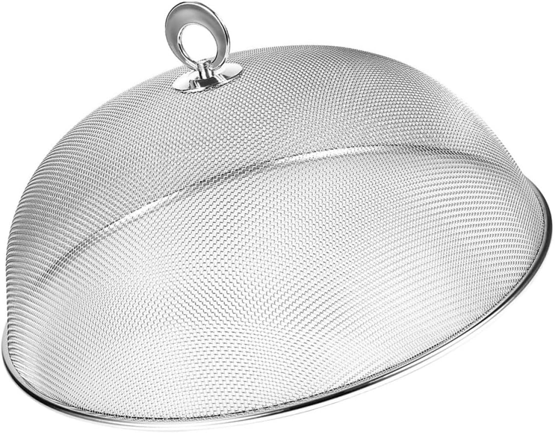 Stainless Steel Mesh Food Cover 35cm Reusable Food Protector Dome Tent for Outdoor Picnic and Indoor Kitchen Dust