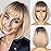 WERD Blonde Bob Wig with Bangs Short Dirty Blonde Wigs for Women Heat-Resistant Synthetic Ombre Blonde Short Wig for Cosplay Daily Use