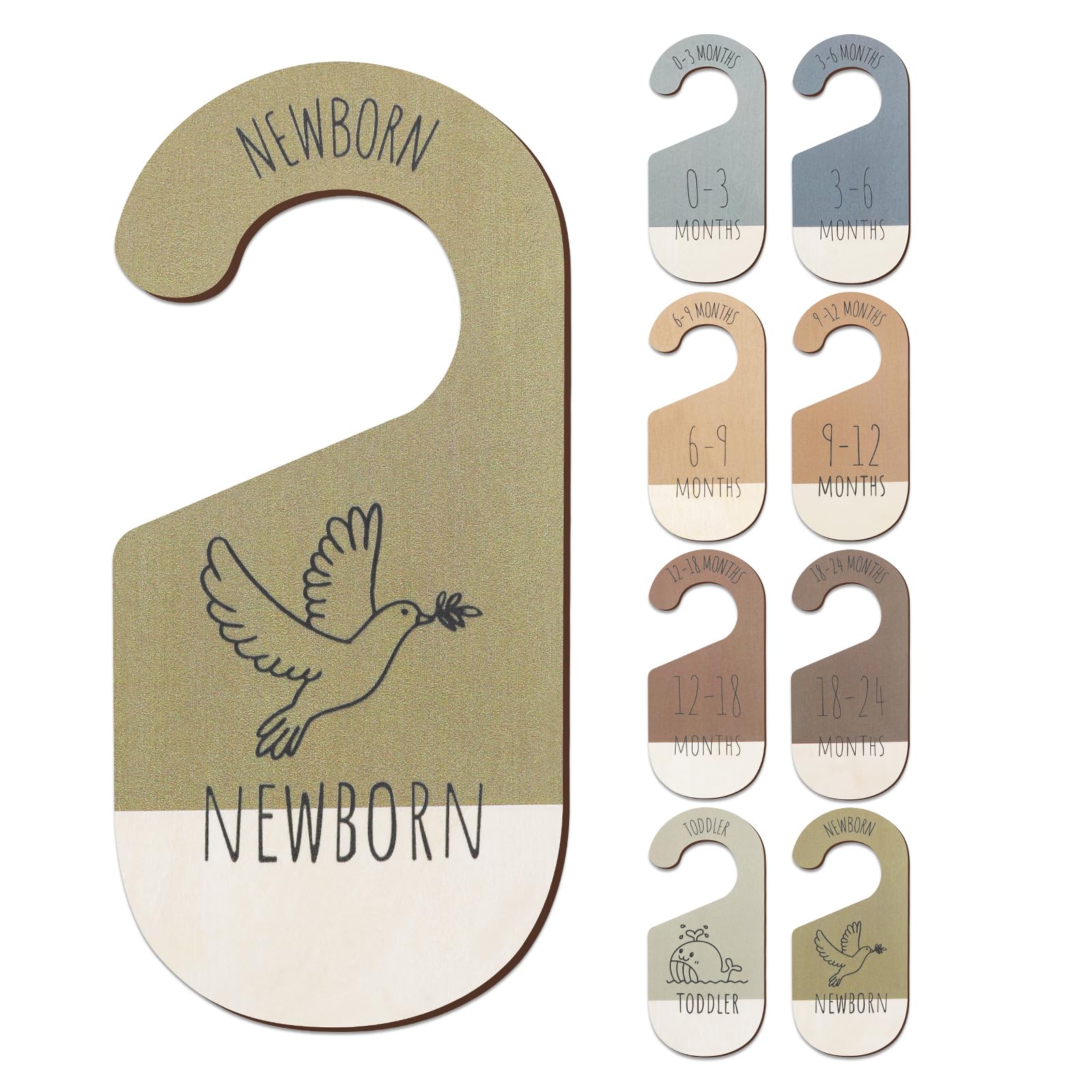 ITDYB Baby Closet Dividers for Clothes Organizer - Set of 8 Wooden Double-Sided Baby Clothes Size Dividers form