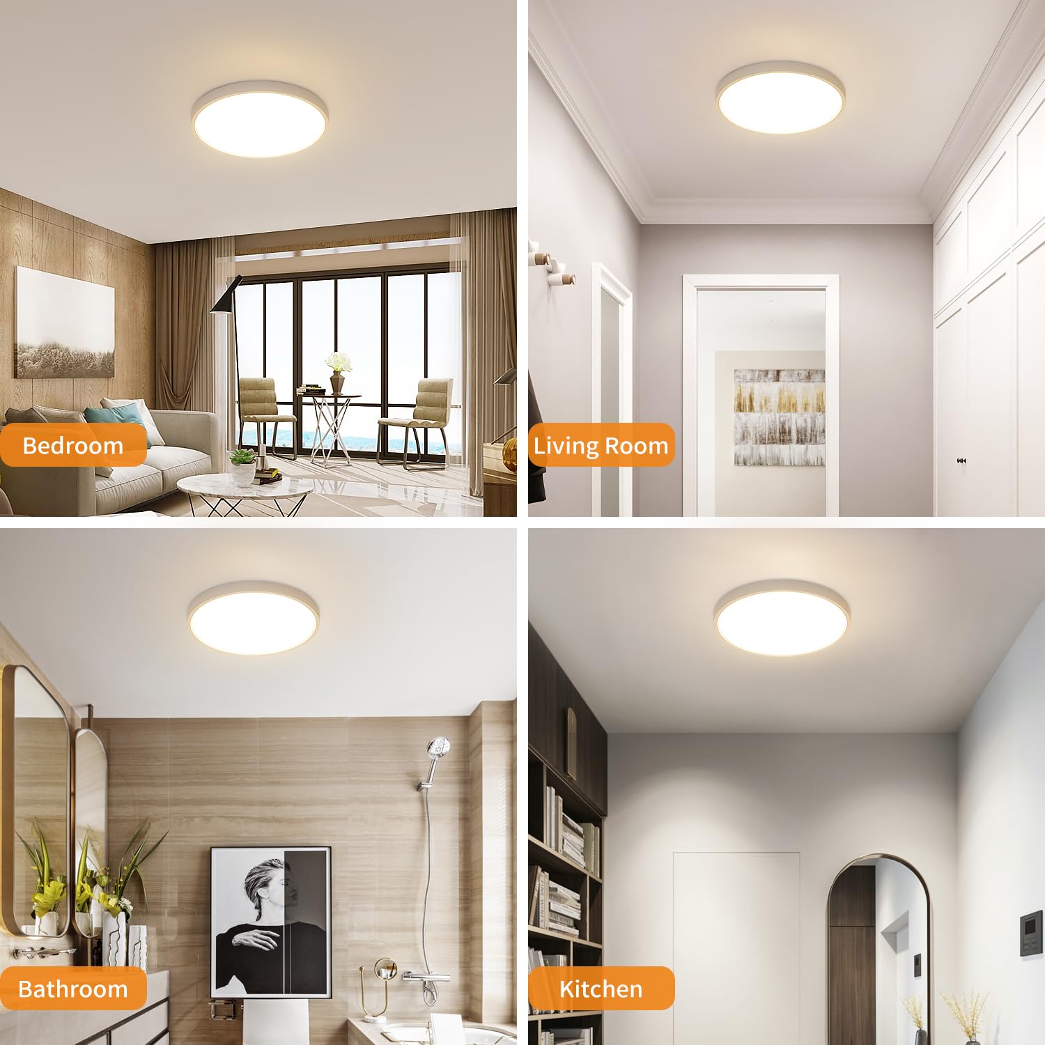 Plafoniera LED Soffitto 30cm 24W - Luce Bianco Fredda 6500K, IP44, Moderna Per Interni E Bagno - Foto 9