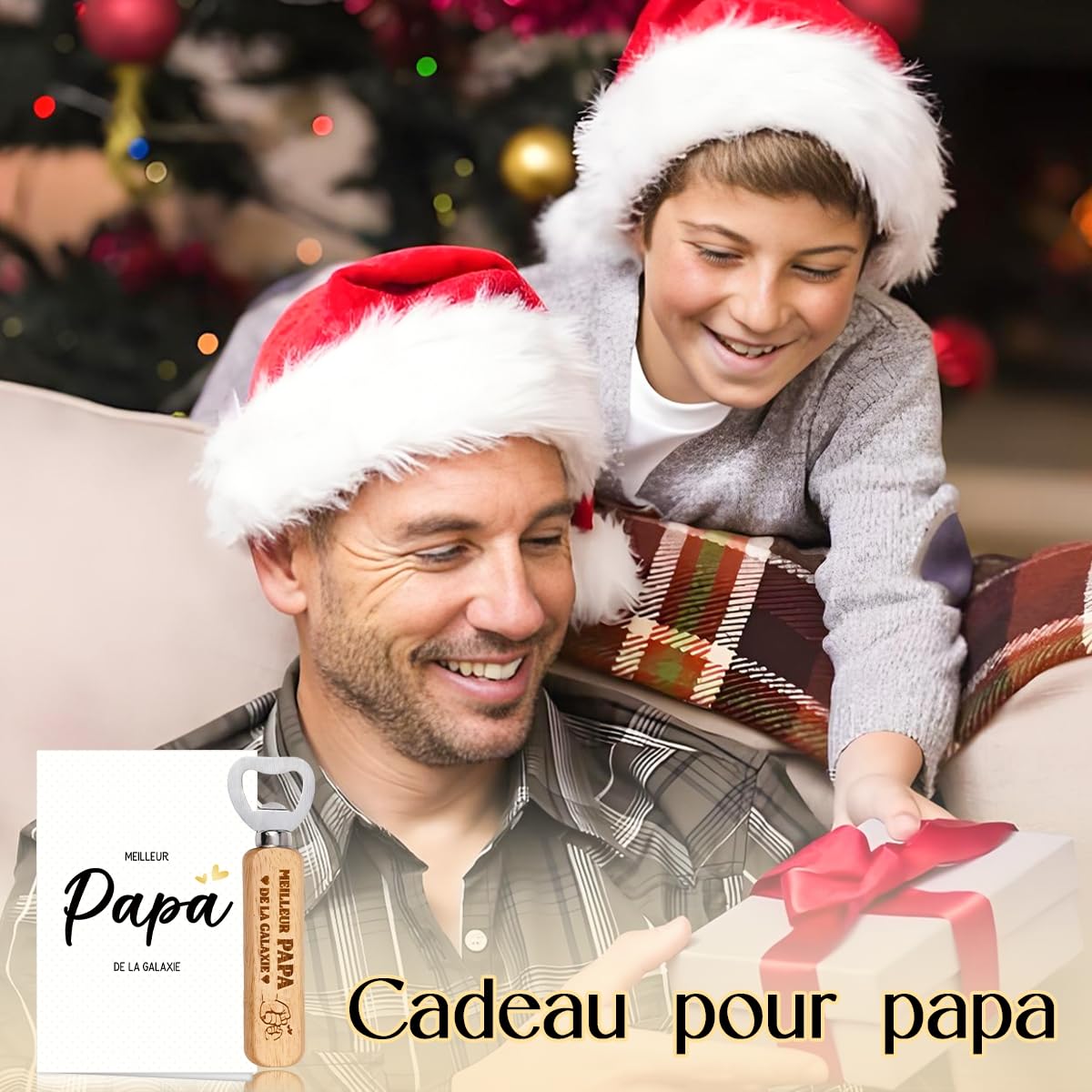 Porte Clef Gravé MEILLEUR PAPA DE LA GALAXIE Cadeau Fête des Pères