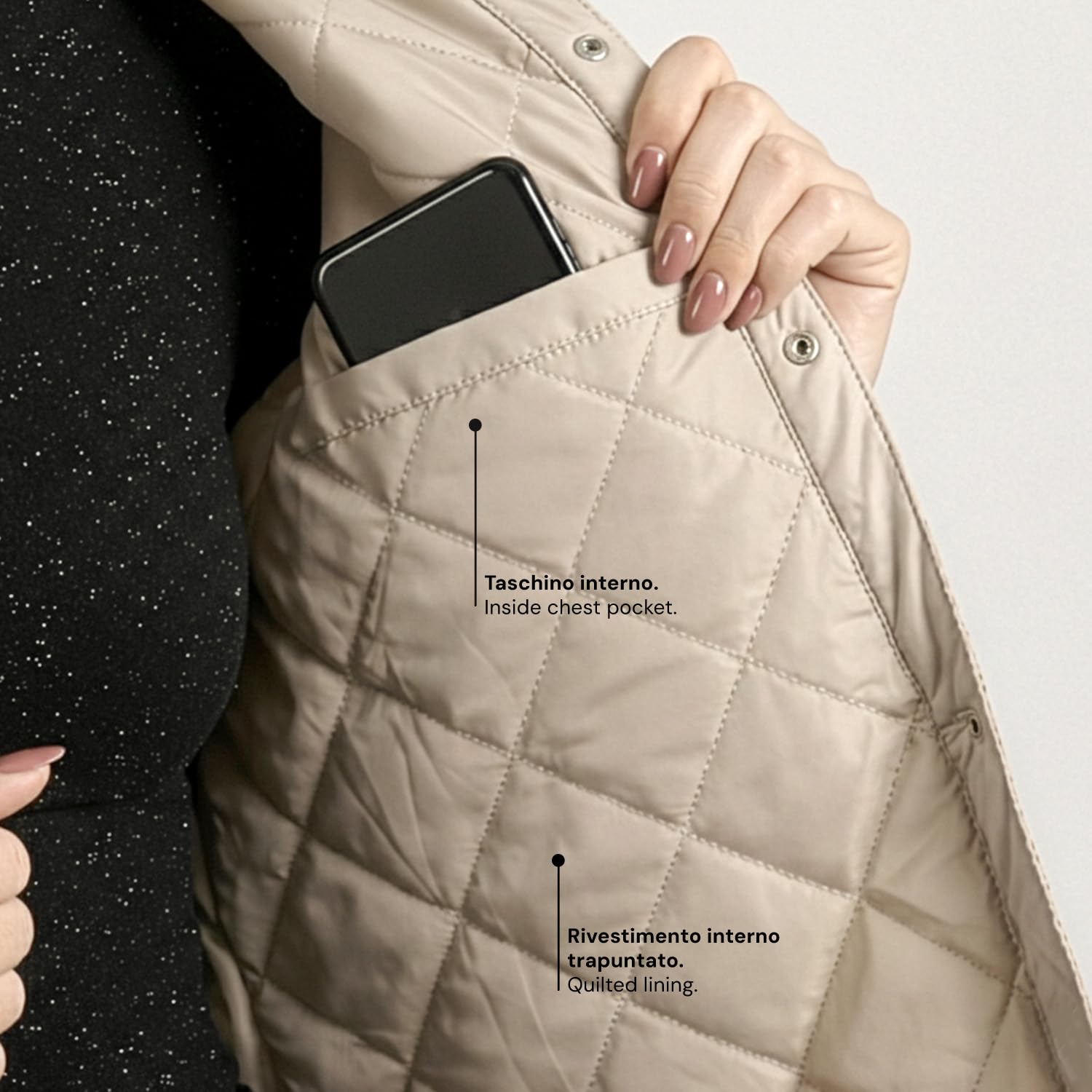 PERLETTI Giacca Camicia Impermeabile Antivento Donna - Interno Trapuntato Leggera Versatile con Bottoni e Tasche - Giubbino Antipioggia Overshirt Morbido e Ripiegabile Taschino Interno
