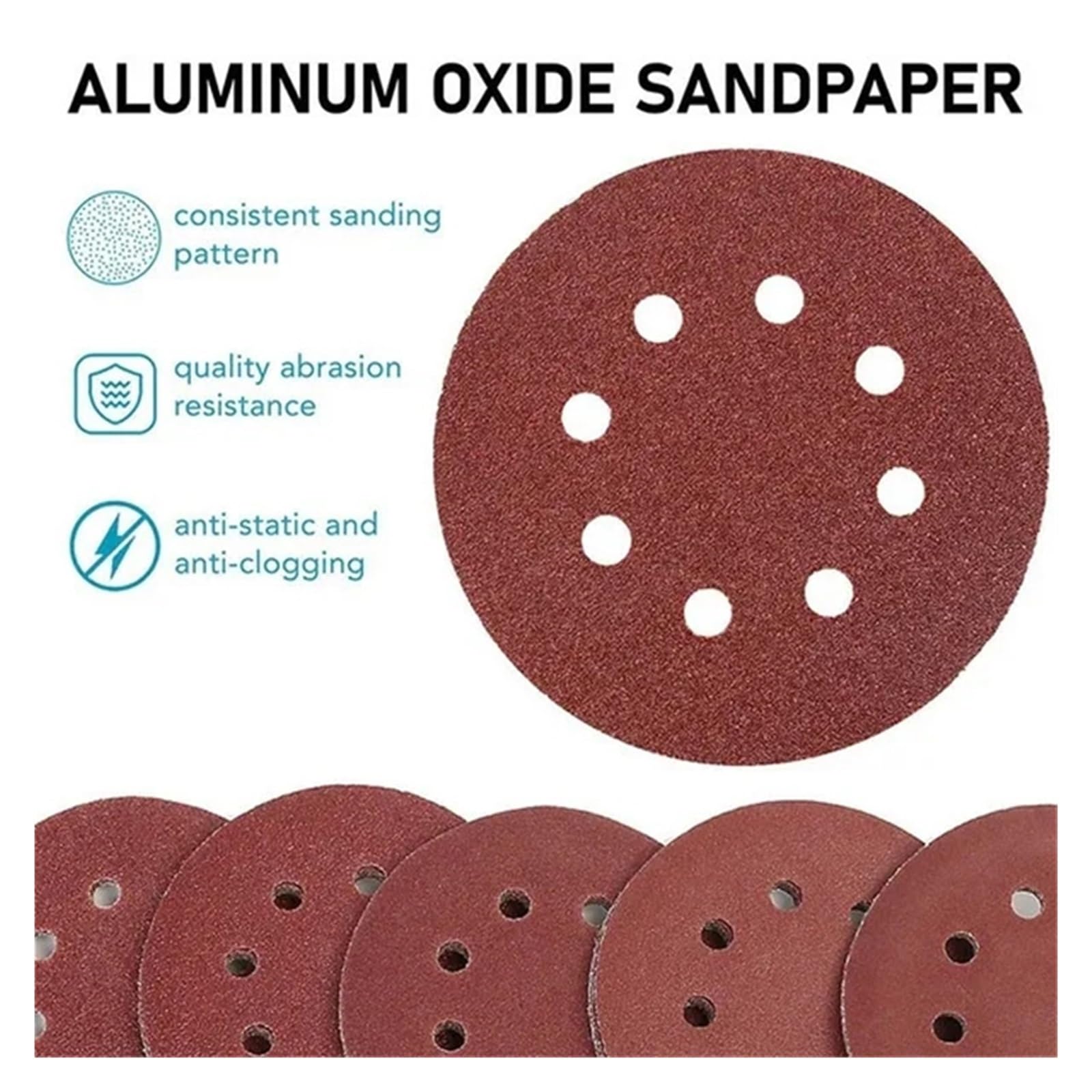 Carta Vetrata SHALL 160 Pezzi Dischi Abrasivi 125mm - Grana Mista 40-600, Per Levigatrice Orbitale, Con 8 Fori Aspirazione Abrasiva Per Levigatrice - Foto 11