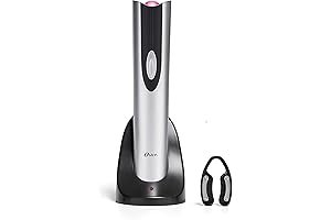 Oster Electric Wine Bottle Opener Kit with Foil Cutter, Electric Corkscrew, and Charging Base