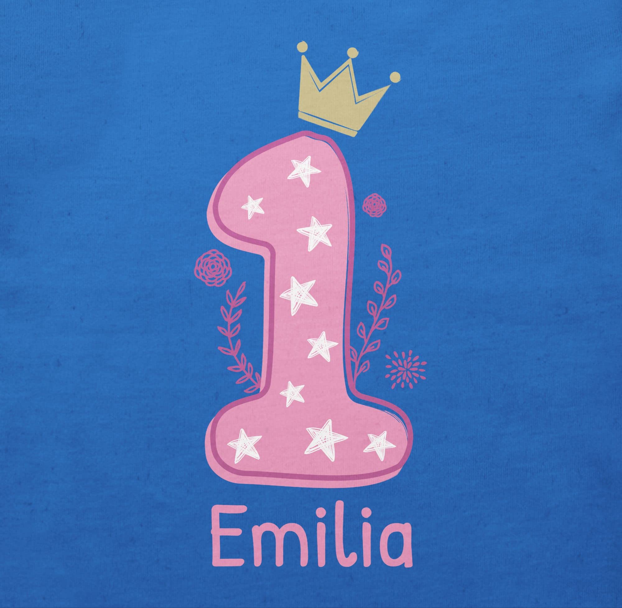 Geschenk mit Namen personalisiert by Shirtracer - Baby T-Shirt Mädchen Jungen - 1. - Ich Bin eins I Geburtstag EIN Jahr alt