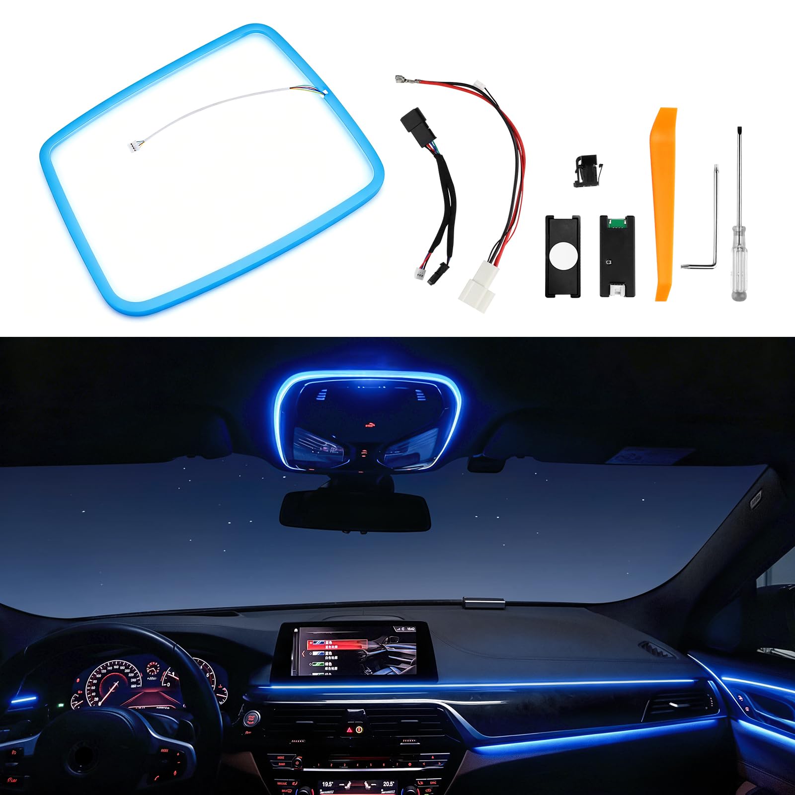 Iluminación interior de lectura, luz ambiental L – Versión L para BMW 3 4 Series i3 i4 G20 G22 G28 G26 G30 G32 X3, X4 iX3 G01 G02, Plug‑and‑Play lámpara de repuesto para vehículos