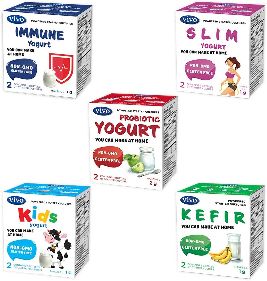 VIVO Yogurt Starters Variety Pack | Makes up to 30 quarts of Yogurt