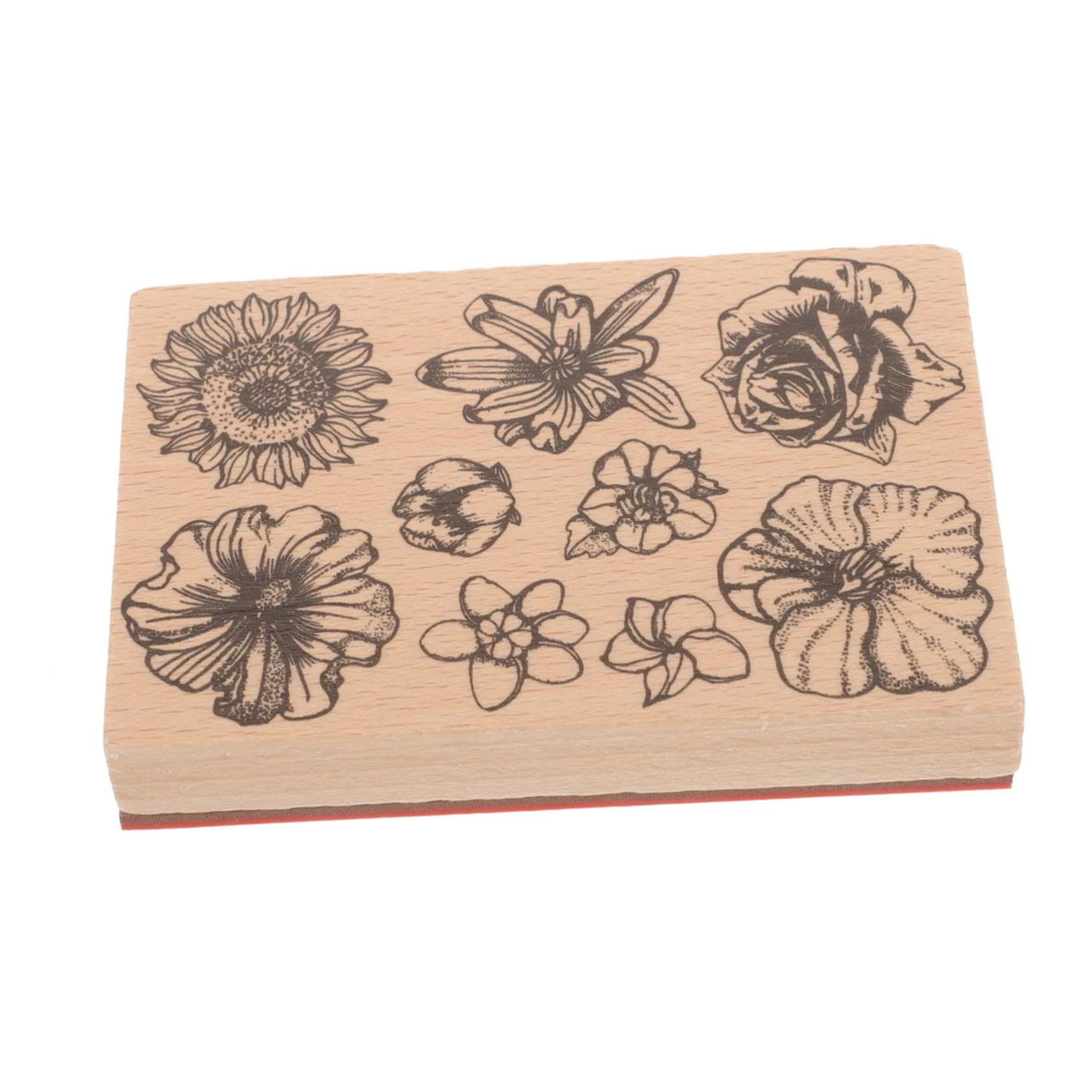 DOITOOL 4 Piezas Sello de Madera Decorativo Scrapbooking y Manualidades Sello Floral Diy Diarios Estampado Proyectos y Decorativos
