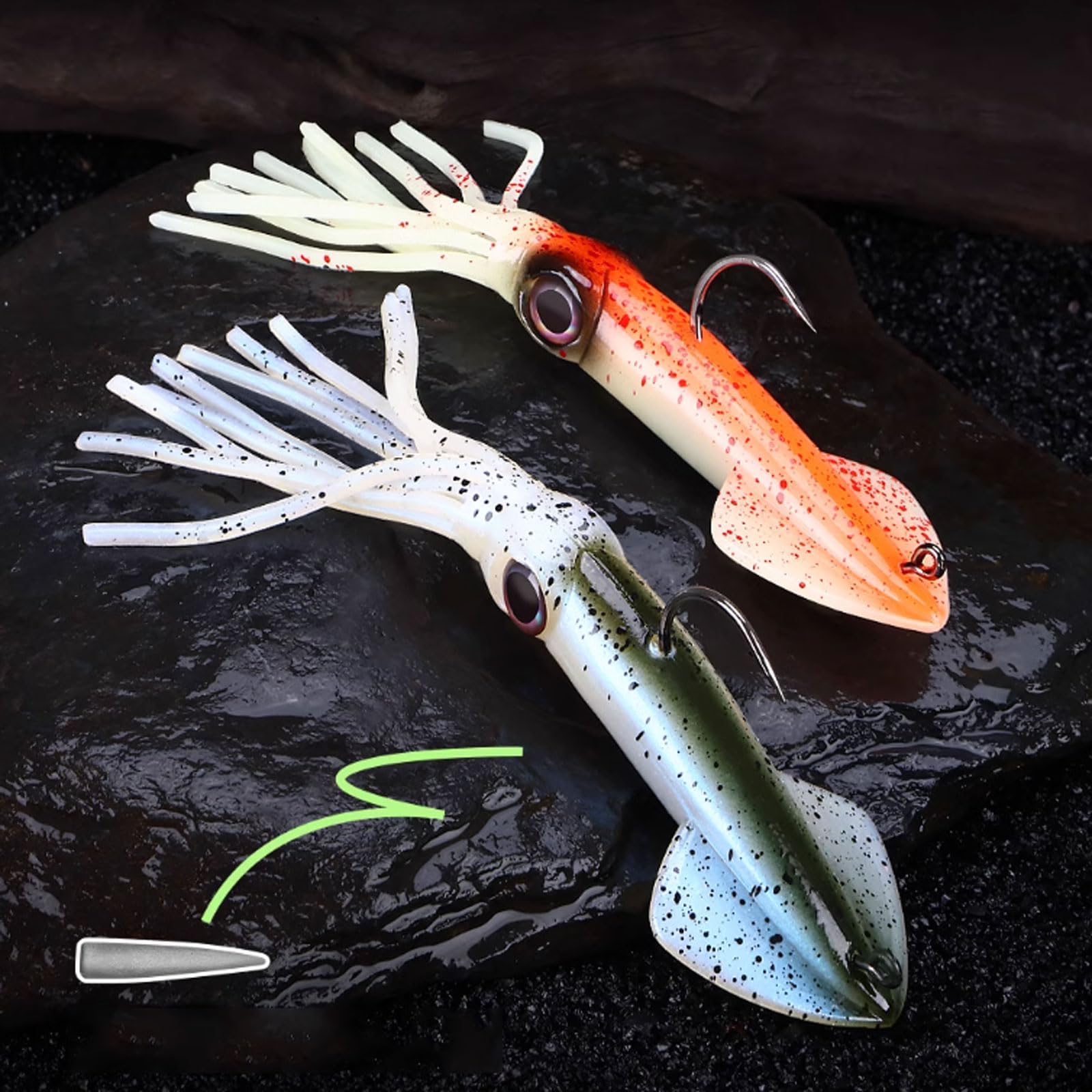 Amazon.co.jp: 塩水/淡水偽物イカ14cm/36gオクトパスイカソフトベイト
