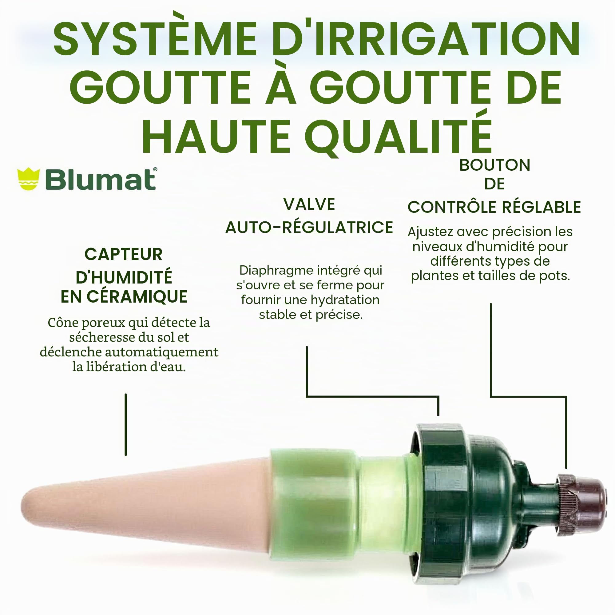 Blumat Système d'irrigation goutte à goutte - Tropf Medium Box - Dispositifs d'arrosage automatique pour jardin, terrasse et paniers suspendus - Système d'arrosage jusqu'à 12 plantes - Hydratation