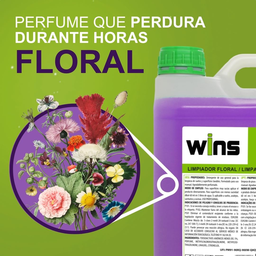 Friegasuelos Limpiador Floral 5L pH Neutro Made in Spain