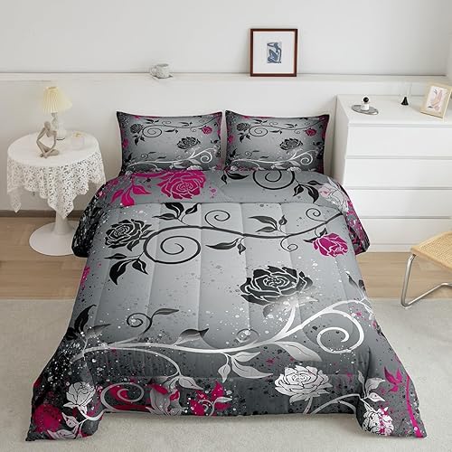 Miniatura 8 de Feelyou Juego de edredón abstracto degradado morado y negro para adolescentes, juego de ropa de cama para niños, niñas, mujeres, niños, edredón