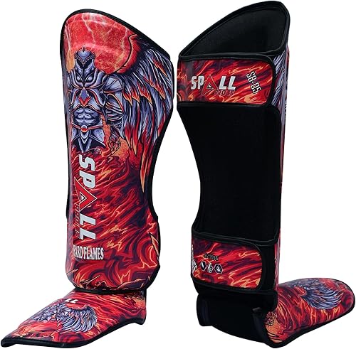 Miniatura 1 de Spall Pro US Muay Thai Guards Shin Guards for Kickboxing Martial Arts Kicking BJJ Boxing Equipment MMA Training and Sparring Leg Guard with Instep