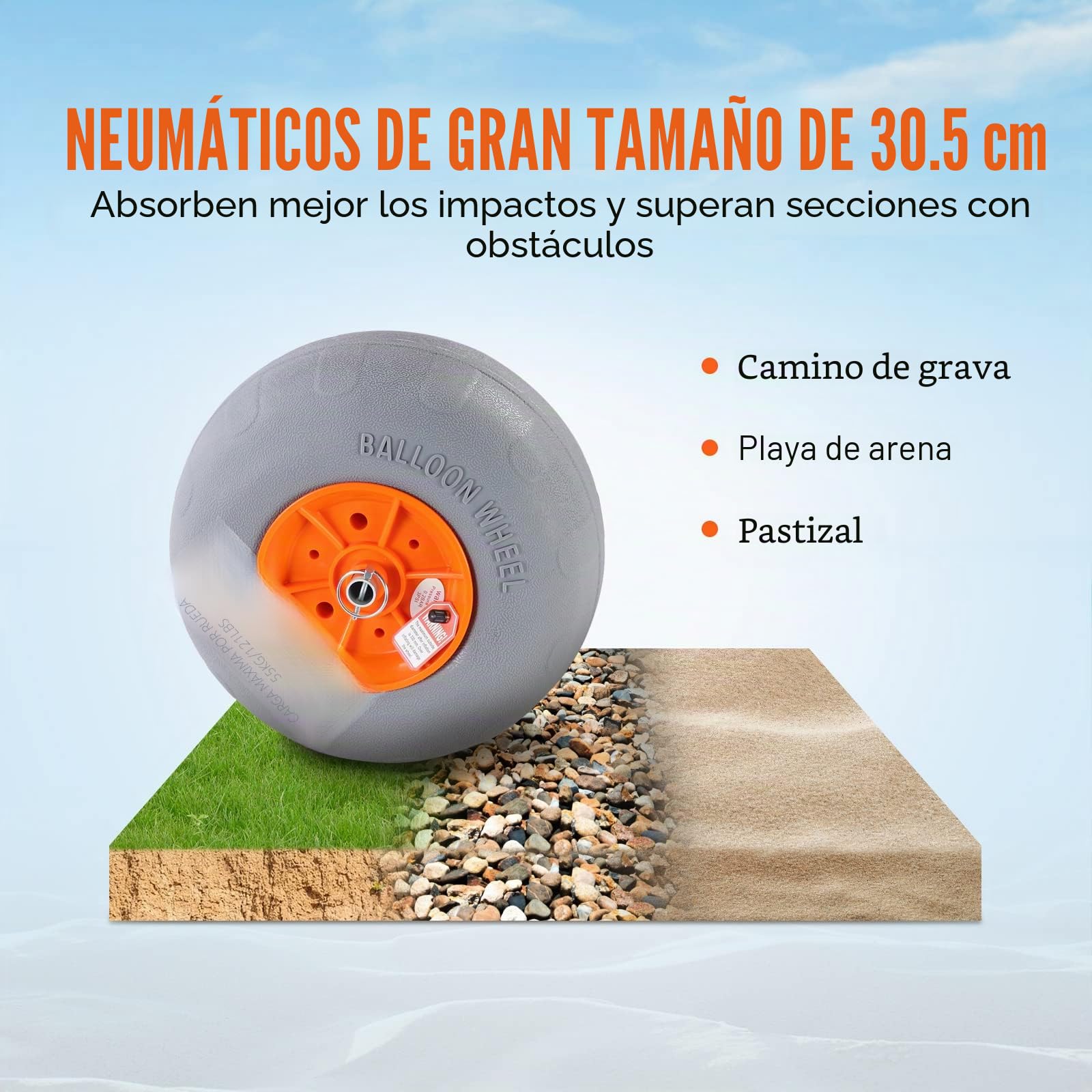 VEVOR Carrito de Kayak de Alta Resistencia Carga de 160 kg Carro de Transporte Plegable para Canoas con Ruedas Sólidas de 30,5 cm Pie de Apoyo Antideslizante y Correa de Amarre para Kayak Canoas Botes