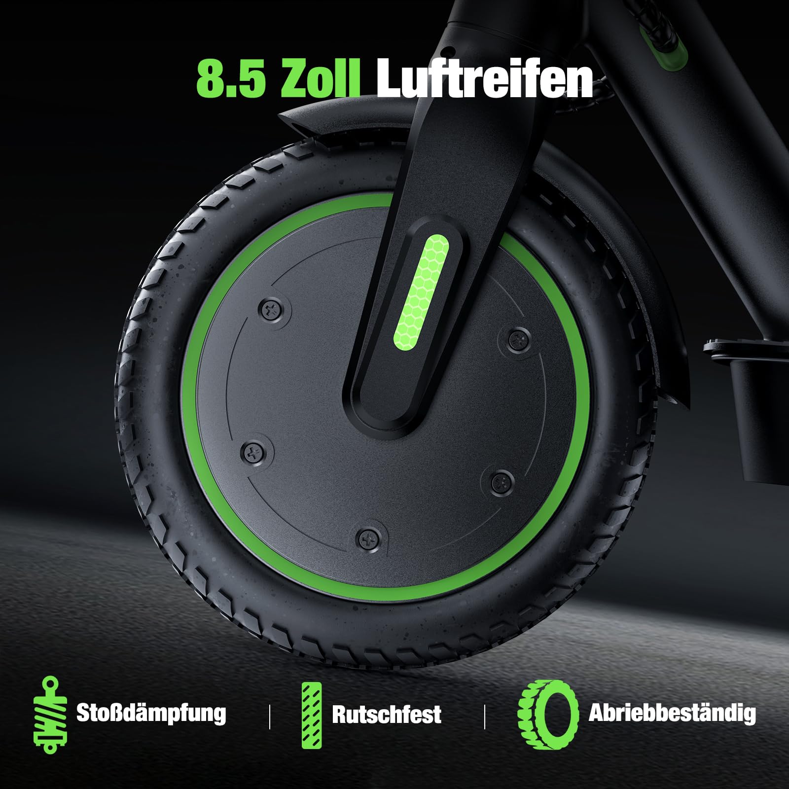 Trottinette électrique ABE avec Homologation routière, 11, 10, 8,5", 30 km, 40 km, portée Max. 80 km, capacité de Charge jusqu'à 150 kg et Double Amortissement des Chocs, Trottinette électrique ABE