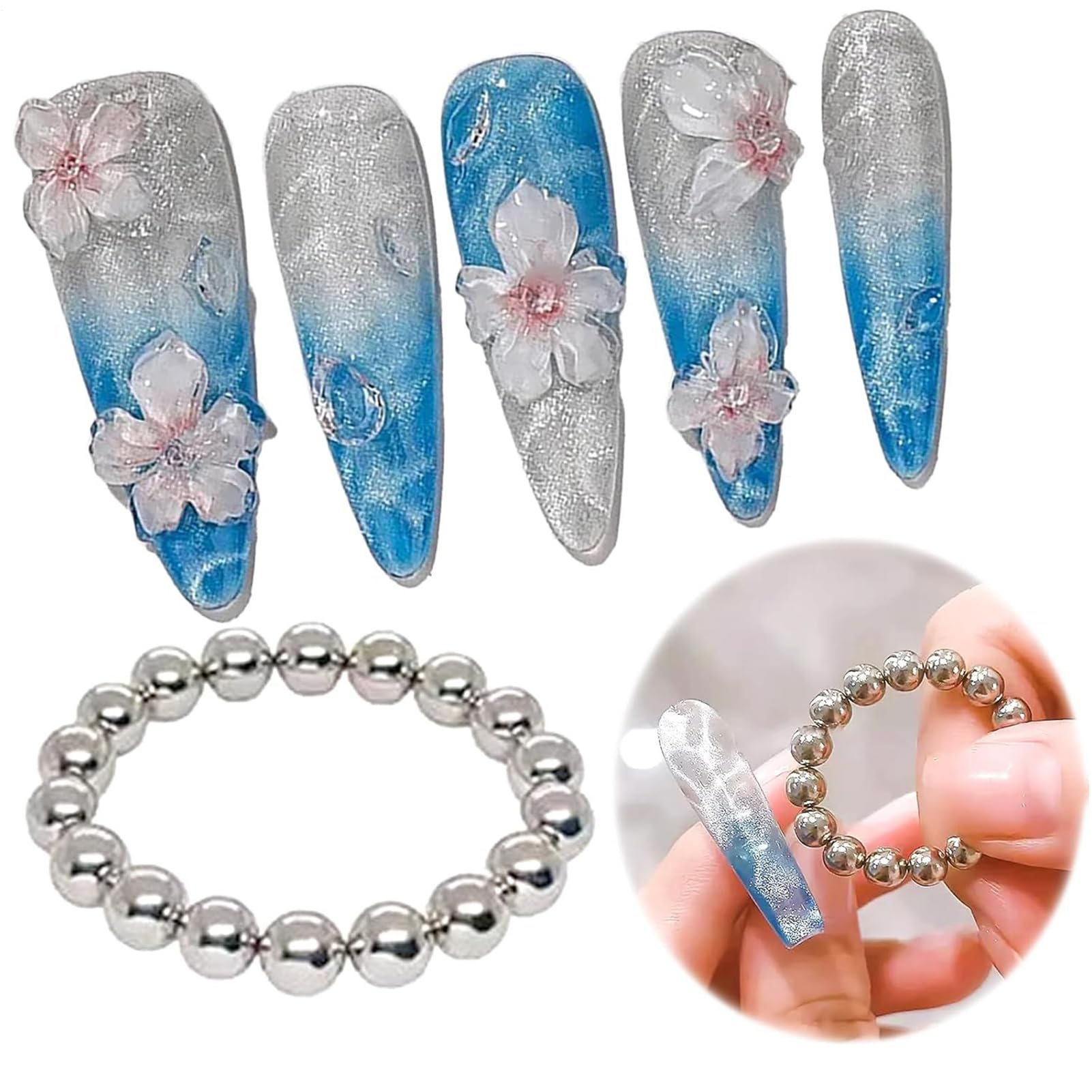 Aimant à ongles, magnétique, perles polonaises, design de balle, précision magnétique 5 mm, options de forme créative, outil multifonction en gel, pour manucure art, maison, filles, 0,2 pouces