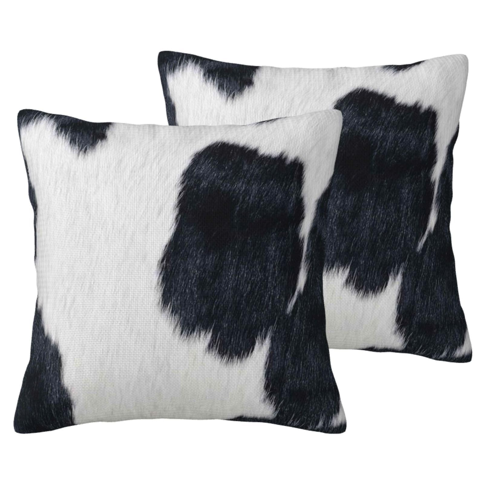 Taies d'oreiller imitation lin vache : housse de coussin salon 45x45