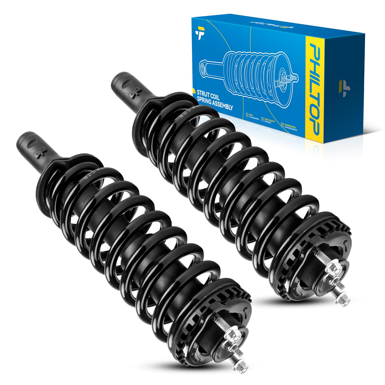 PHILTOP Front Complete Struts Assembly with Coil Spring For 2002-2009 Chevrolet Trailblazer&amp;GMC Envoy 2002-2006 Trailblazer EXT&amp; Envoy XL 2005-2009 Saab 9-7x 171341 * 2-Quick Loaded Suspension‌