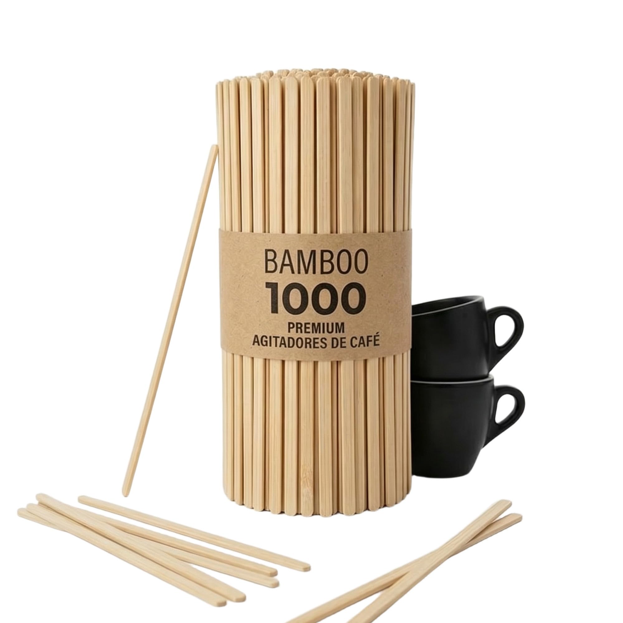 GASTROTOMI Palitos de Madera para Café 1000 Unidades – Palillos Desechables de 14 cm – Paletinas Café Ecológicas Biodegradables – Removedor Café para Oficina y Catering - Cucharas de Bambú desechables