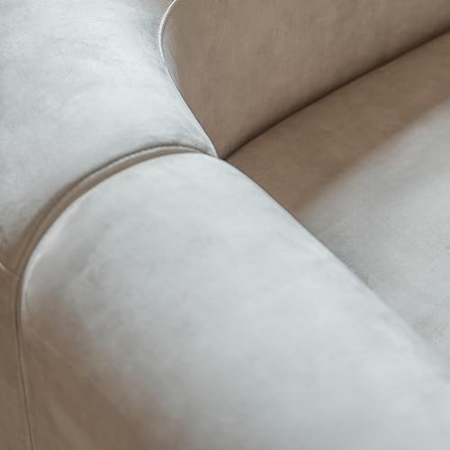 Miniatura 9 de Acanva Sofá moderno de terciopelo con espalda curvada y ajustada, estilo minimalista, cómodo sofá para sala de estar, apartamento, modular de 4