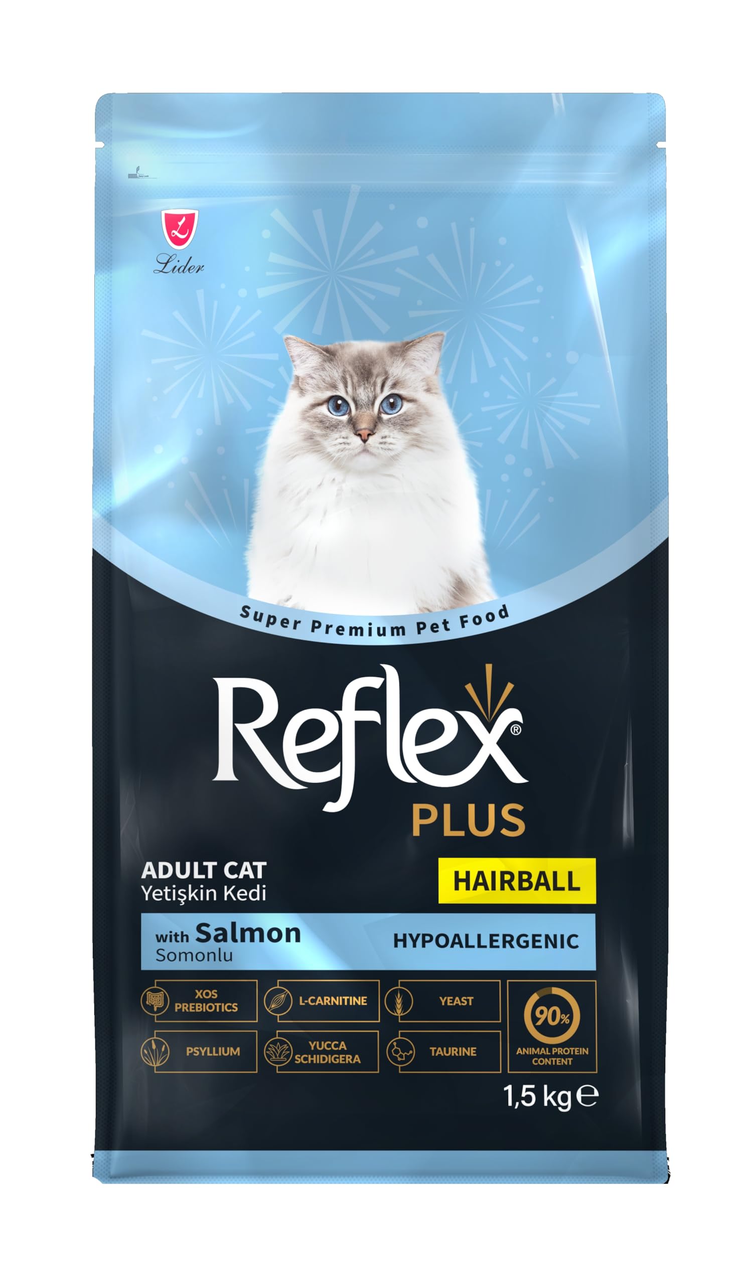 Reflex Plus Hairball Somonlu Yetişkin Kedi Maması, 1.5 Kg