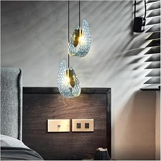 Modern Blue Flower Glass Pendant Lamp Small Blue Glass Hanging lamp Decoration Bedroom Dining Room Chandelier,for Decoration