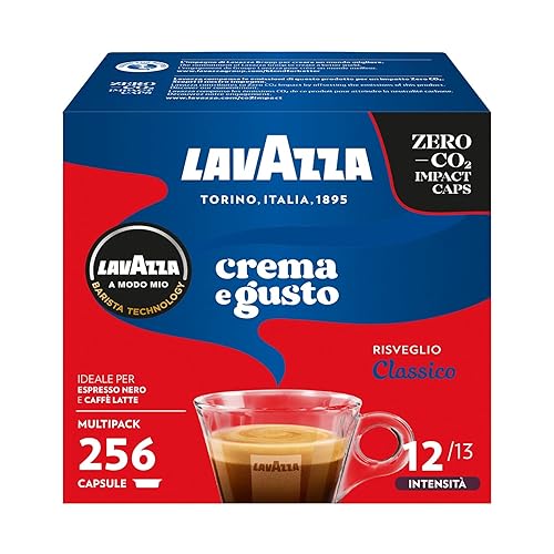 Immagine del prodotto Lavazza, A Modo Mio Crema e Gusto Classico, 256 Capsule Caffè, per un Espresso con Note di Cioccolato e Frutta Secca, Arabica e Robusta, Intensità 12/13, Tostatura Media, 16 Confezioni da 16 Capsule