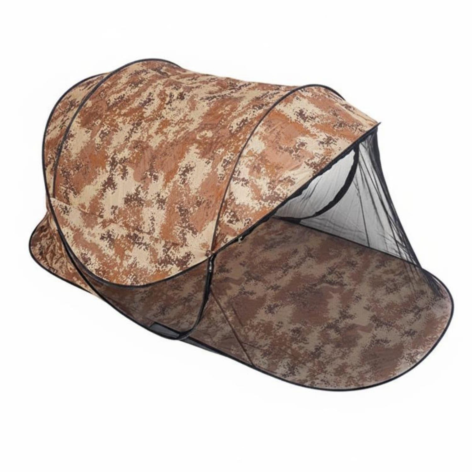 Arched Frame Screen Tent Sunshade Foldable Tent Fold-Out Screen House Quick Set for Sun Protection, Desert Camouflage-image-22