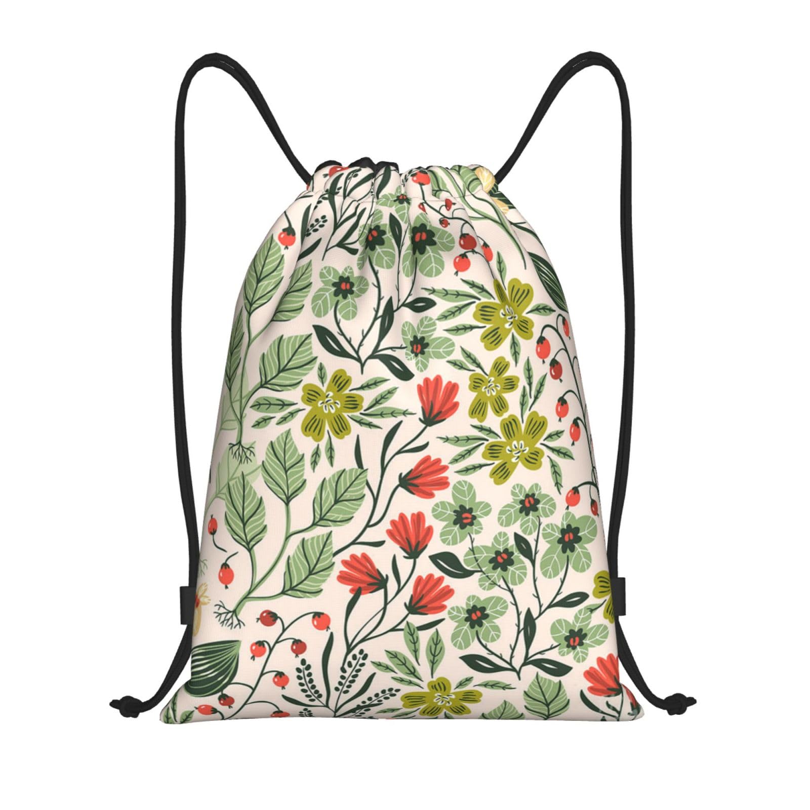 FEYUNYAN Lightweight Drawstring Gym Backpack, Beautiful Flowers Drawstring Bags, Water-Resistant Sports Duffle Bag, Foldable Yoga Bag With Adjustable Straps For Fitness/Travel, 50x42 Cm
