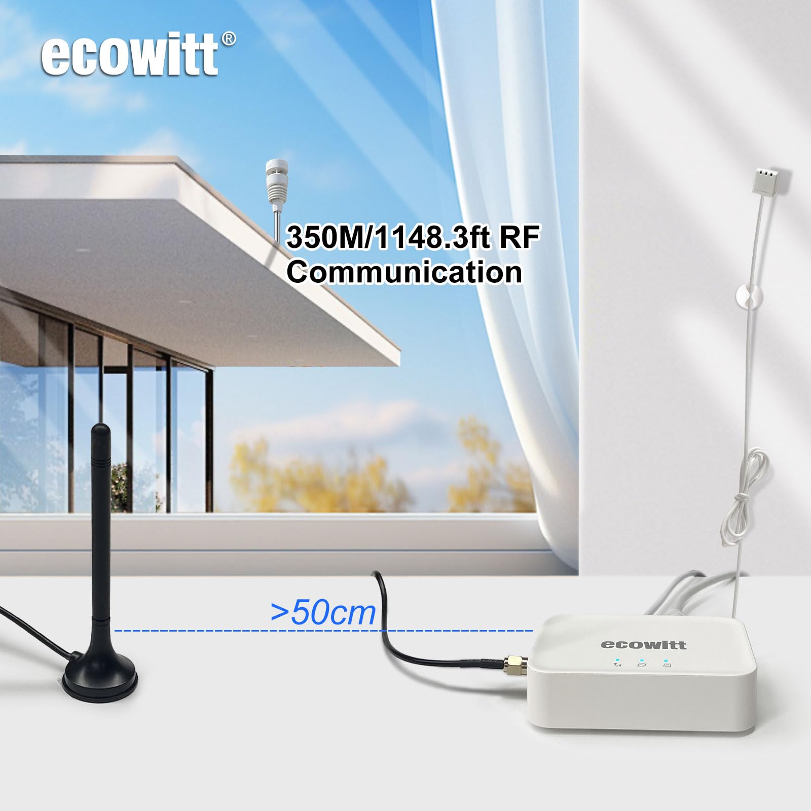 ECOWITT GW3011 GW3010 Stazione meteo 3 in 1 gateway WiFi con sensori temperatura umidità pressione barometrica e porta SD