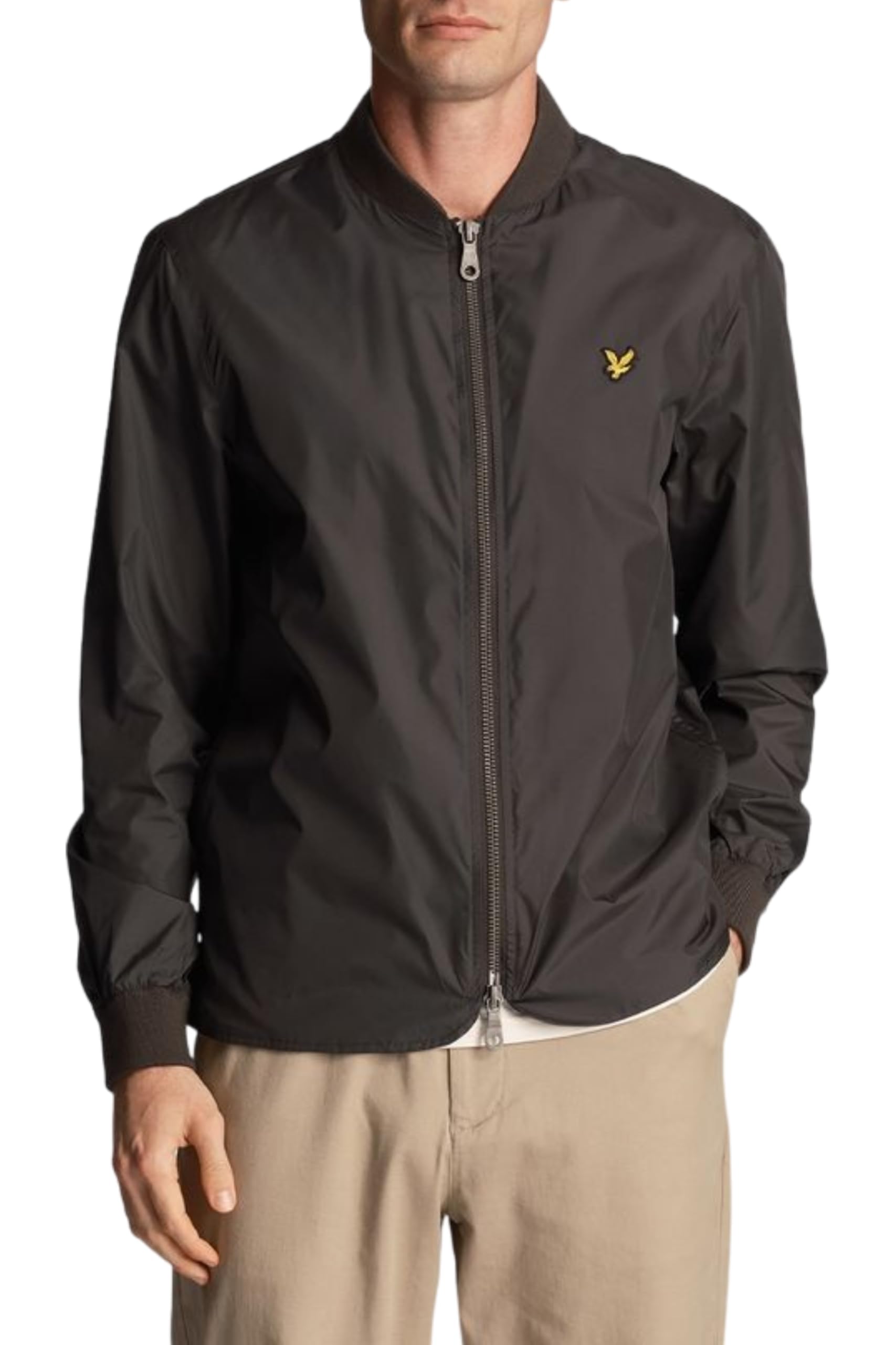 Lyle & Scott Men's Gunmetal Bomber Jacket Medium