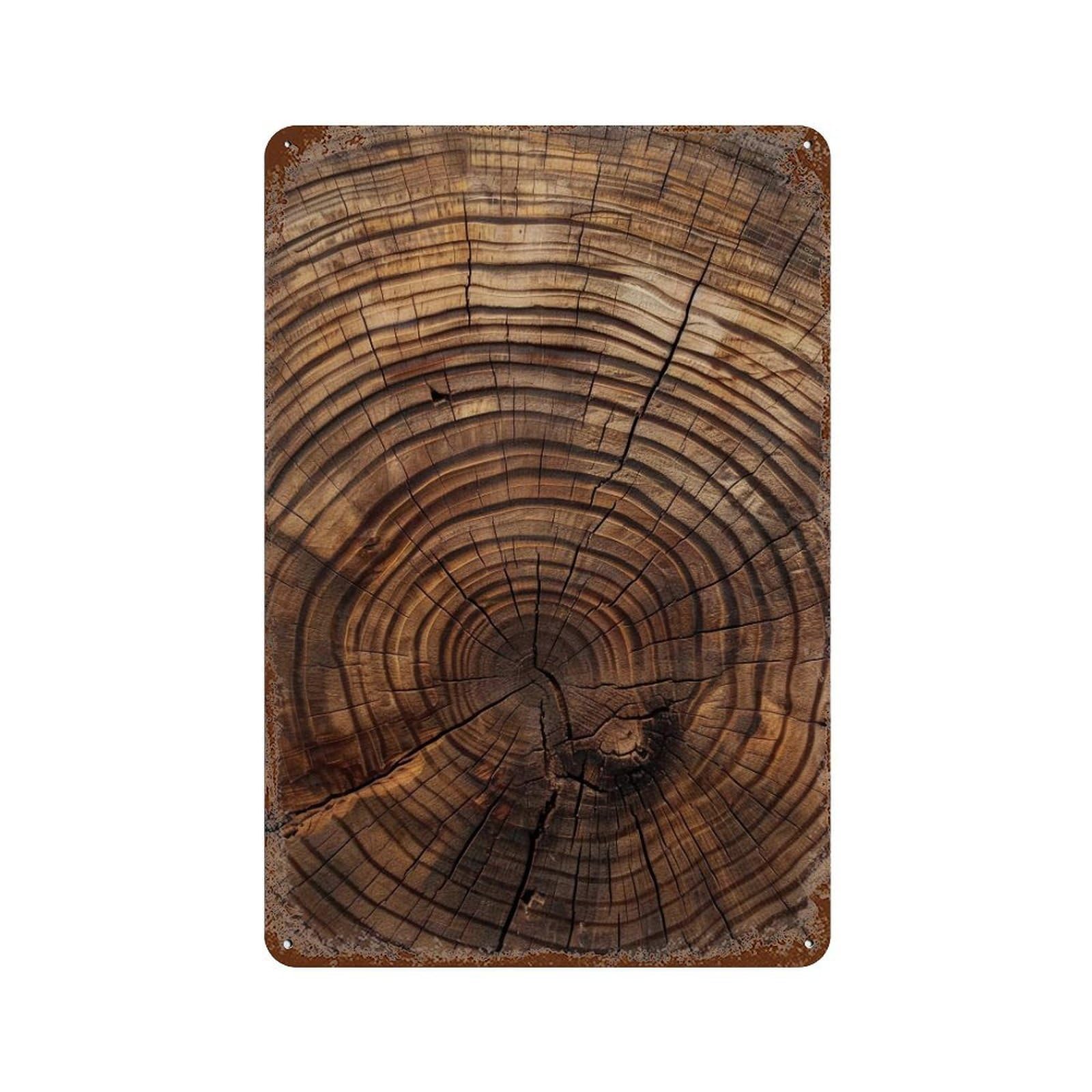 Wujhgrsg Style Organic Curved Log Cross Section Pattern 01 Wall Art Retro Iron Vintage Metal Tin Sign Poster Modern Decor For Home Cofffee Club Bar Shop 30X20cm