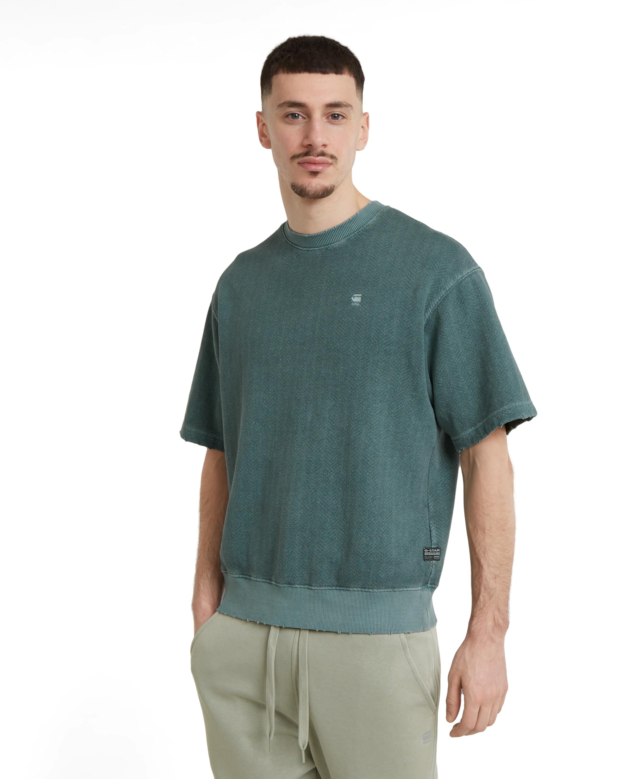 G-Star Men's Overdyed Loose Sweater, Green (blue spruce gd D24679-D688-G472), XL