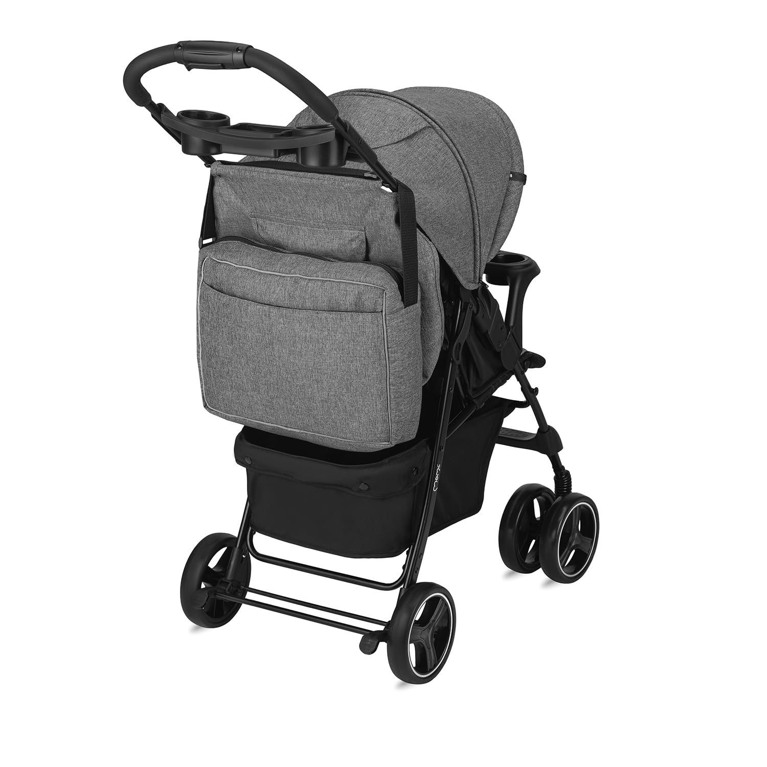 Poussette MoMi ISLA 6 mois 15 kg harnais 5 points panier couvre-pieds porte-gobelet plateau goûter sac couches
