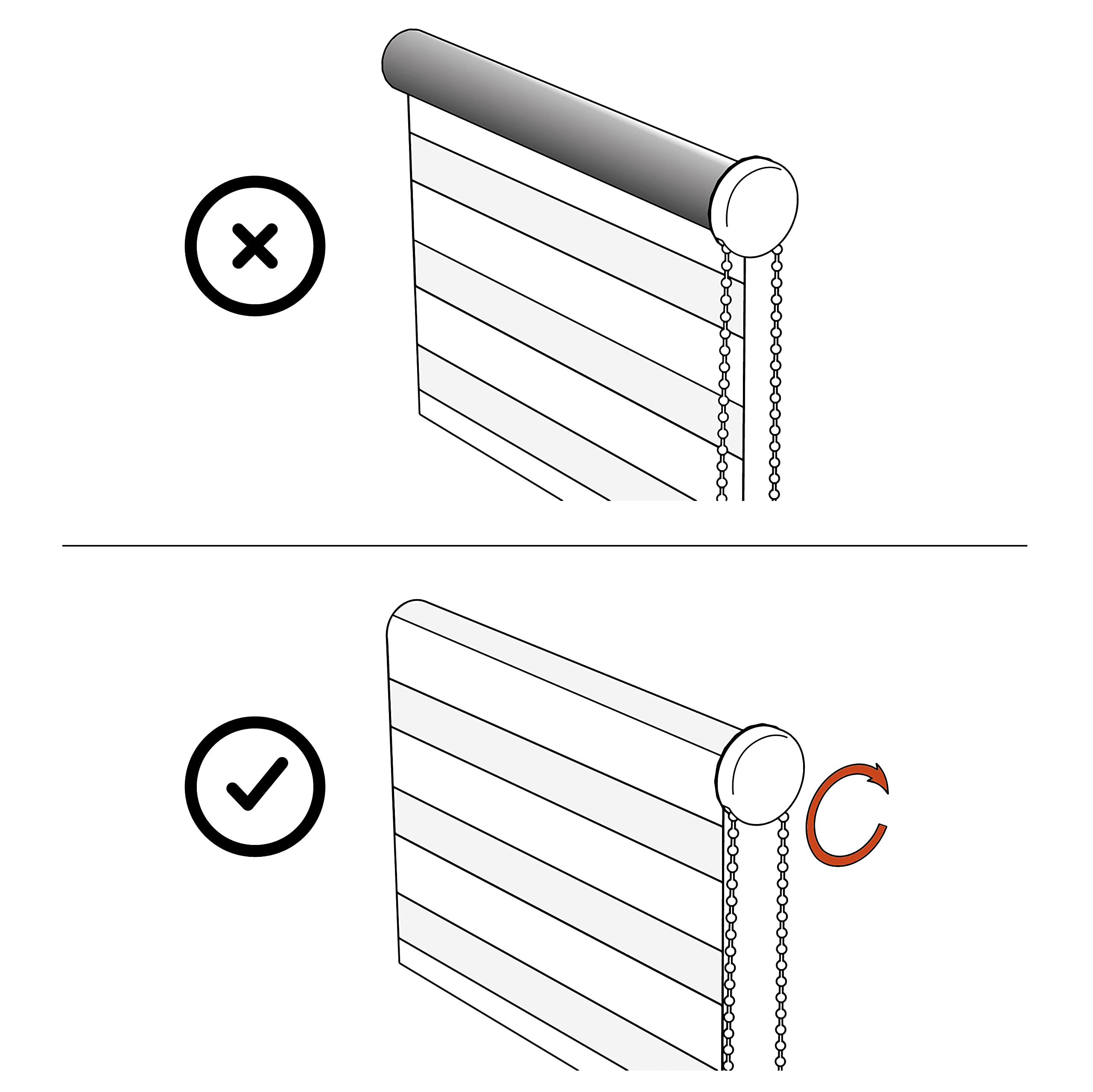 Estores Basic - Stores Nuit et Jour, Stores Double Couche pour intérieur, Couleur Blanc Marron Gris, 80 x 180 cm