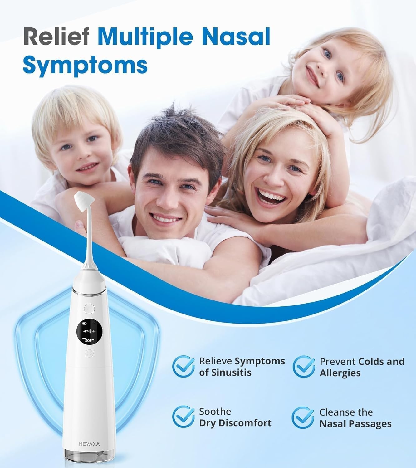 Hydropulseur dentaire pour le nettoyage des dents avec 4 modes de pression, irrigateur buccal sans fil de 300 ml, étanchéité IPX7 et 6 embouts de jet