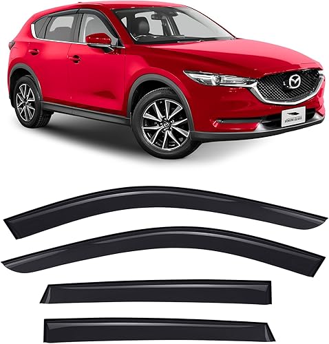 Voron Glass Protectores de lluvia extra duraderos con cinta adhesiva para Mazda CX-5 2017-2023, deflectores de ventana, viseras de ventana de Voron Glass Protectores de lluvia extra duraderos con cinta adhesiva para Mazda CX-5 2017-2023, deflectores de ventana, viseras de ventana de