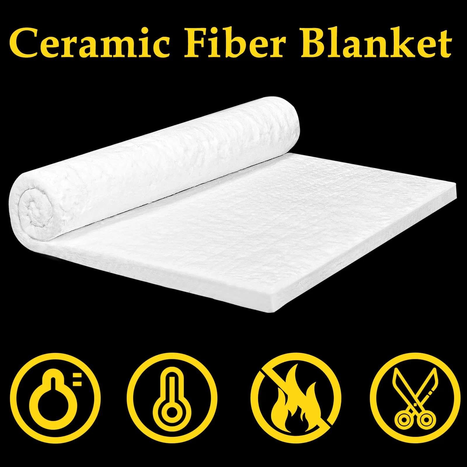 Lot de 2 tapis isolants en fibre de céramique - 610 x 400 x 25 mm -