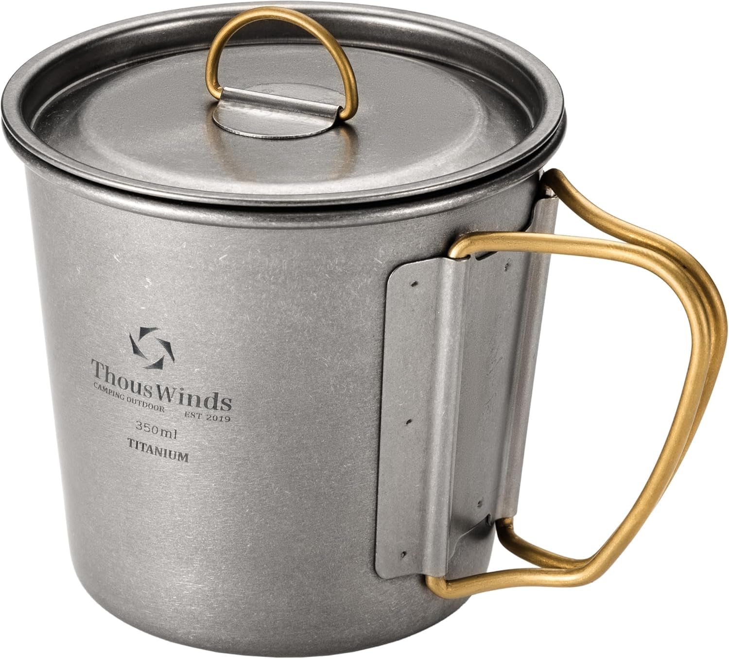 Titanium 350ml Camping Mug with Lid, Outdoor Titanium Lightweight Coffee Cup for Hiking Backpacking Camping