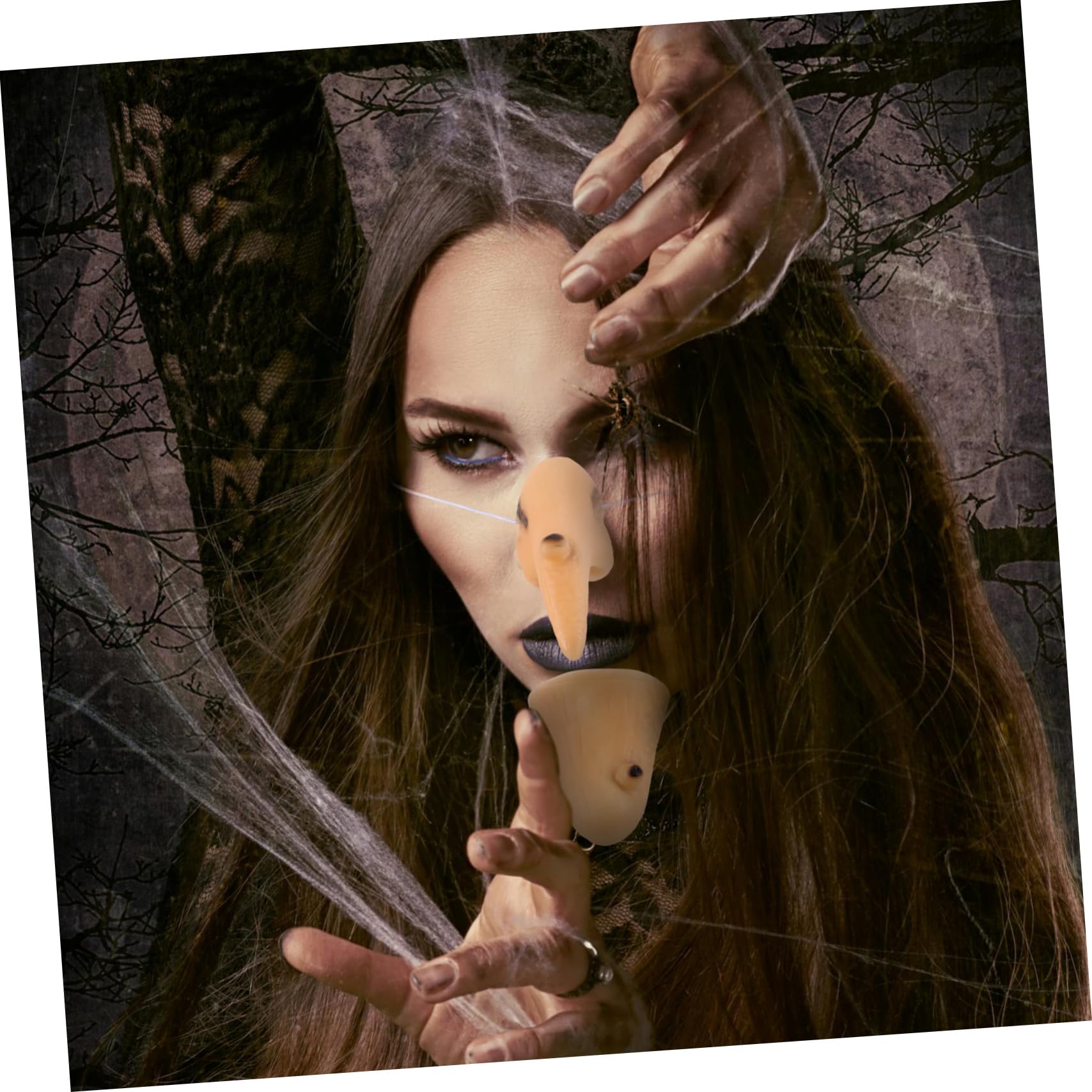 Halloween Witch Nose and Chin Set, Vinyl Prosthetic Nose and Chin for Masquerade Party Cosplay, Carnival - Image 4