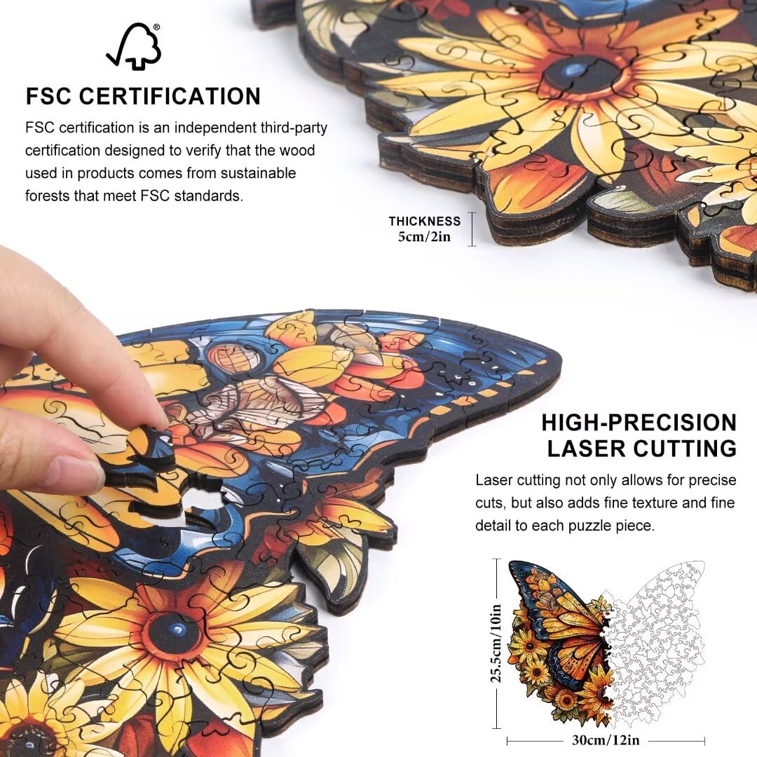 Wooden Puzzles For Adults, Colorful Landscape Puzzle Wooden Jigsaw Puzzle, Unique Family Gifts, Eco Puzzle For Friends Time, Creation Time