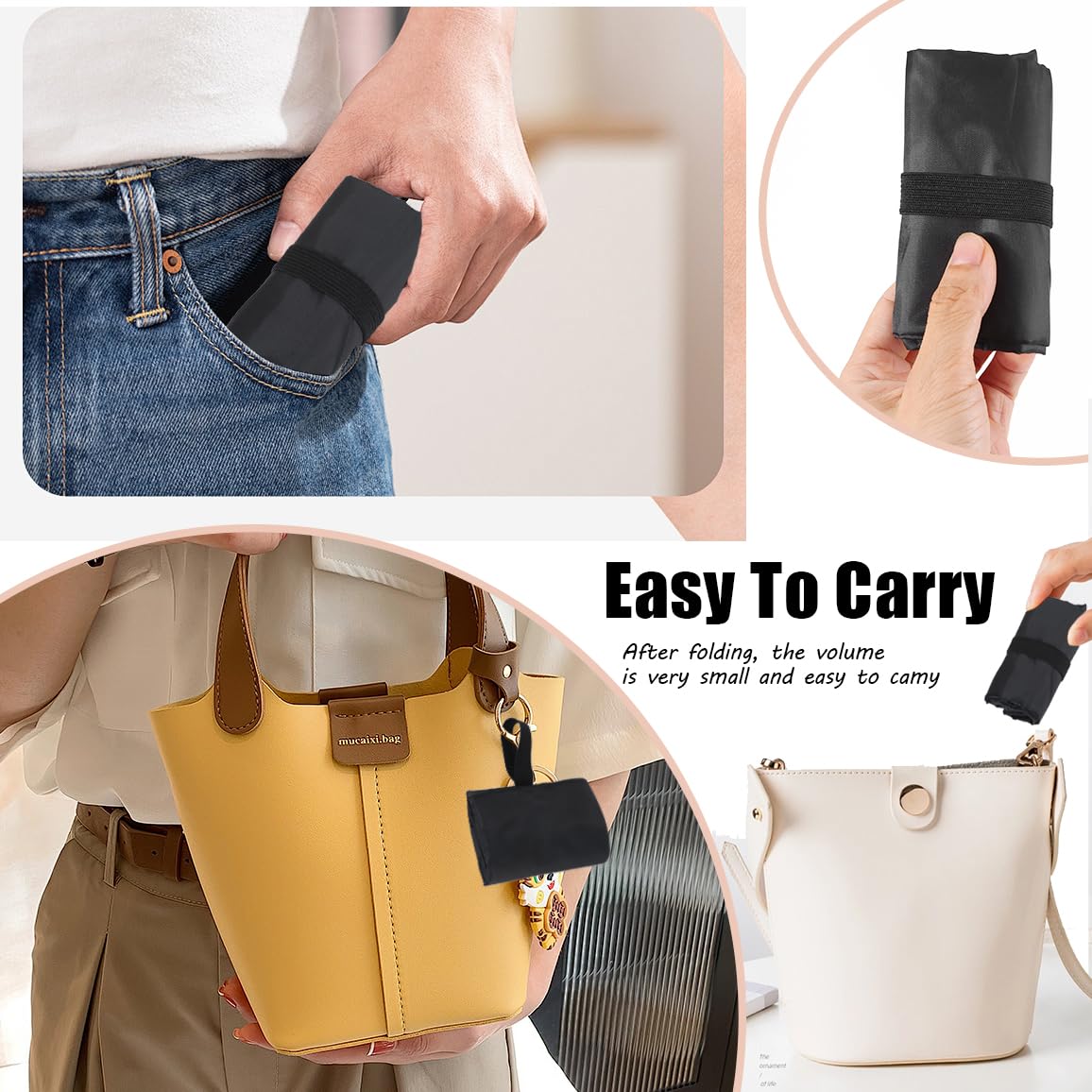 JSMTKJ Bolsa Plegable 4 PCS Bolsa de Compras Reutilizable Bolsa de Tela para Compras Bolsa de Compras Plegable Ecológica Tote para Compras Casa Viajes Acampar