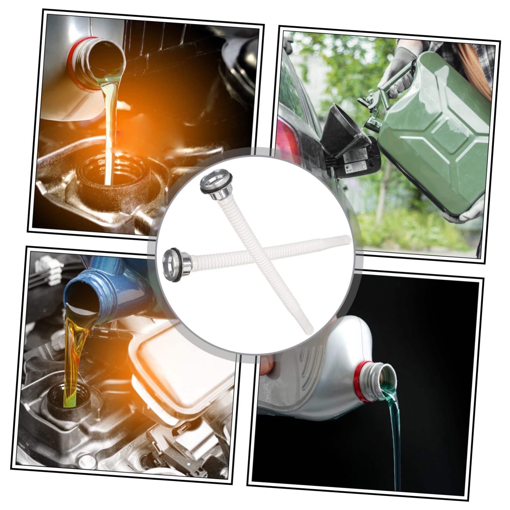 GRIRIW 3pcs Gasoline Guide Gas Nozzles for Gasoline Can Nozzles Gas Cans for Gasoline 5 Gallon Fuel Spouts Gas Tank Replacement Can Spouts Plastic Portable Grease Spout