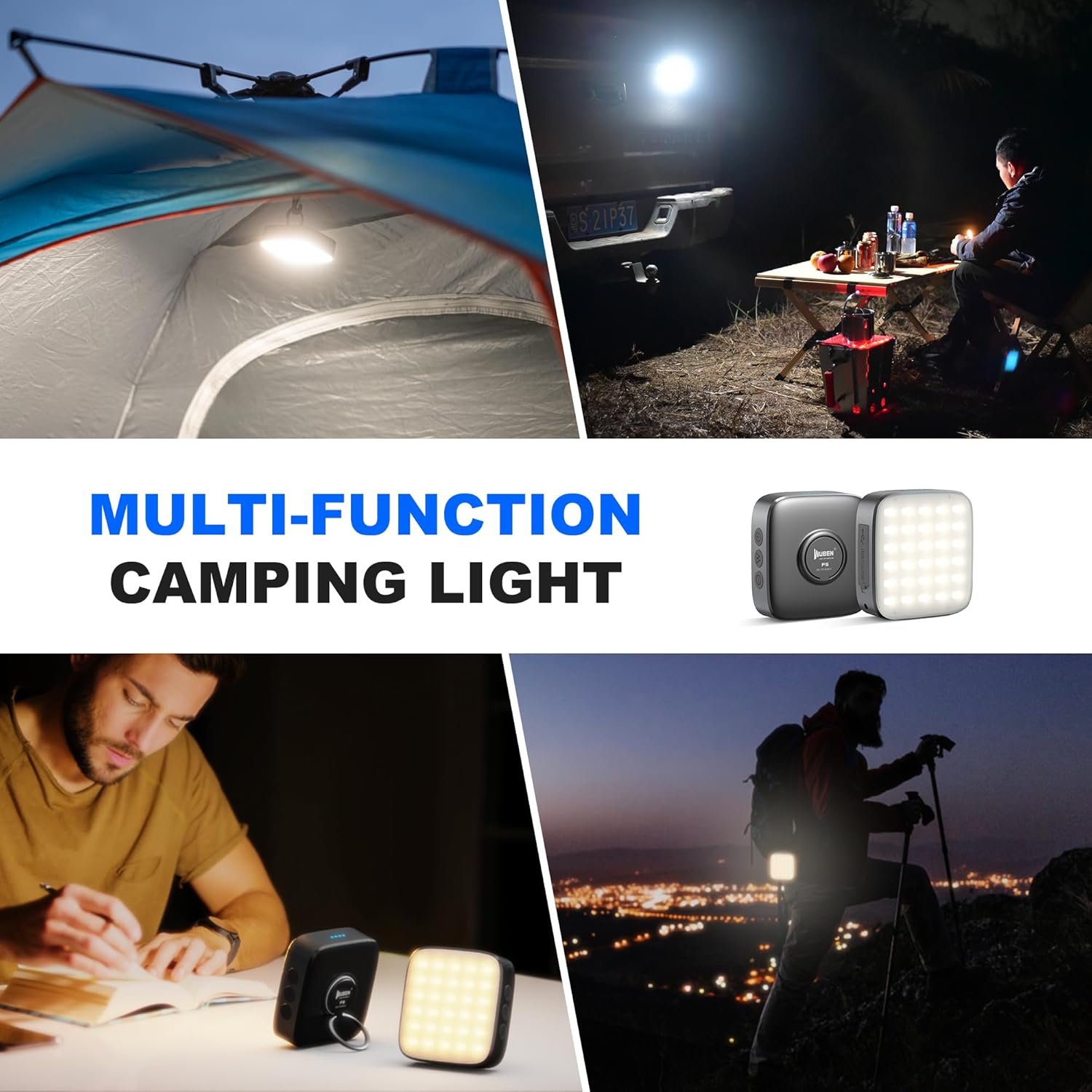 WUBEN F5 Camping Lantern 500LM Rechargeable Lantern, 5200mAh Portable LED Camping Light up to 500 Hours, IP64 Waterproof Camping Flashlight for Emergencies Power Outages Home Tent Hurricane Outdoor